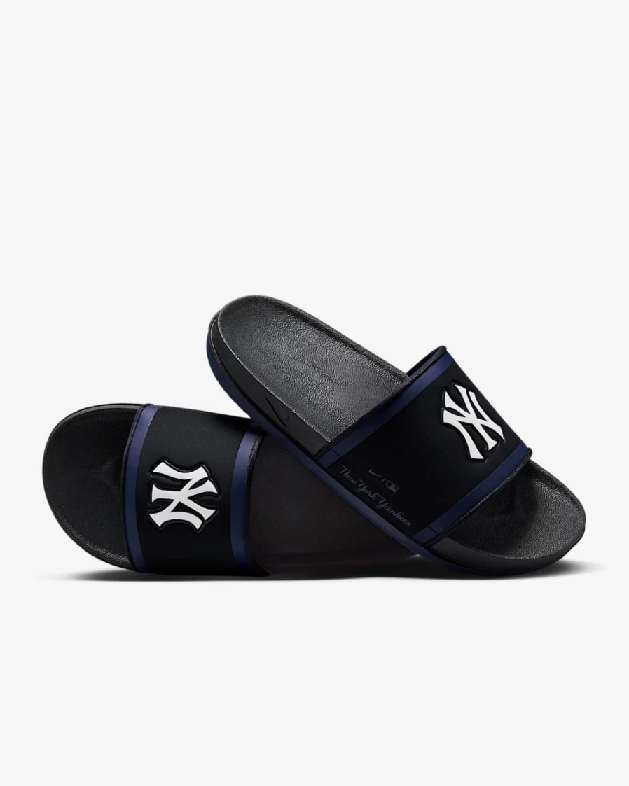 Nike Offcourt Slide for Men - MLB New York Yankees Team Design - Black/College Navy/White Colorway