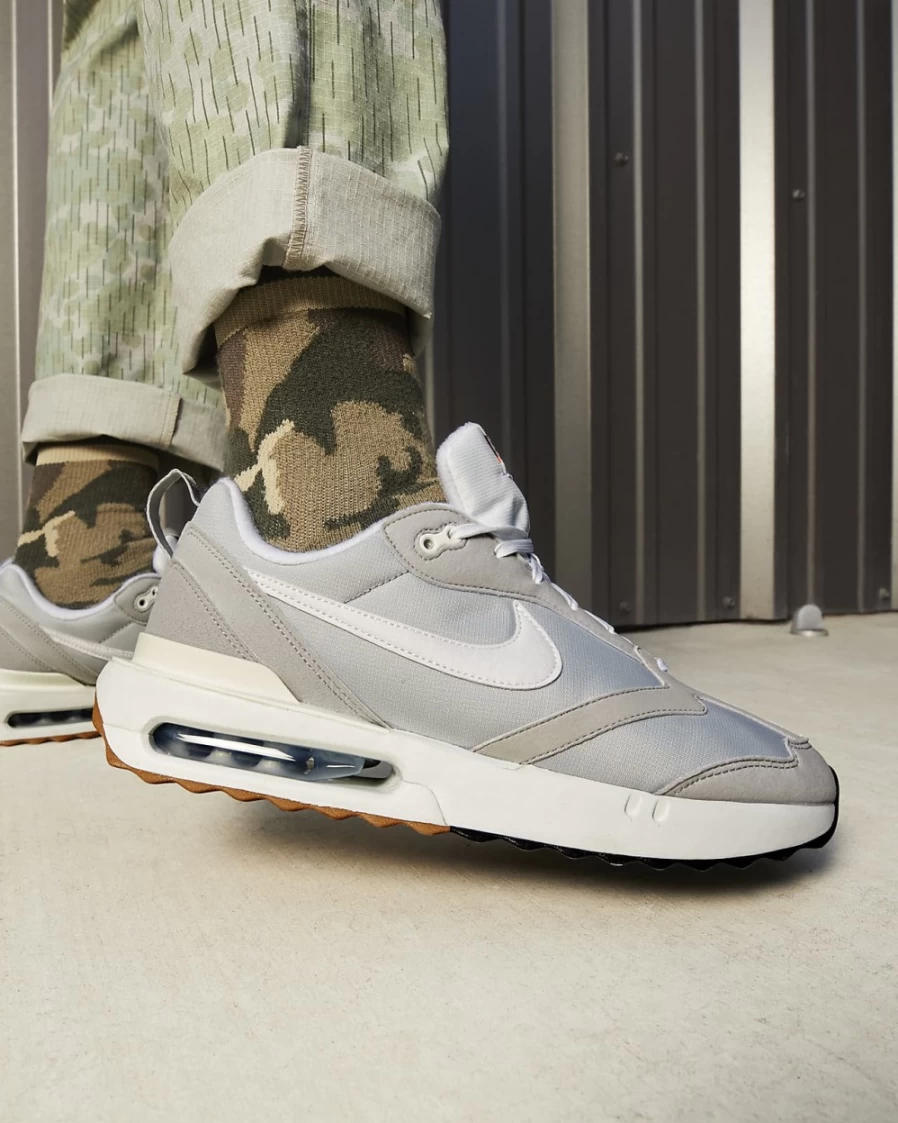 Nike Air Max Dawn Men's Shoes - Grey Fog, Black, Gum Light Brown, Summit White Running Sneakers