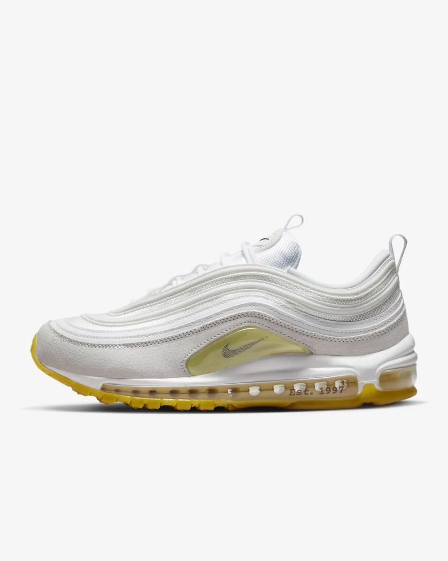 Nike Air Max 97 Men's Running Shoes - White/Summit White/Lemon Wash/Black