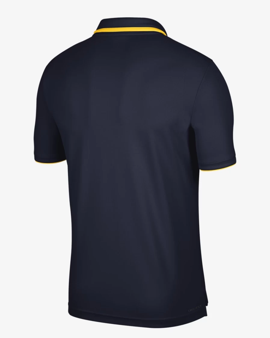 Nike Men's Dri-FIT Michigan Polo Shirt - College Navy/Flat Silver, Moisture-Wicking Golf Tennis Top