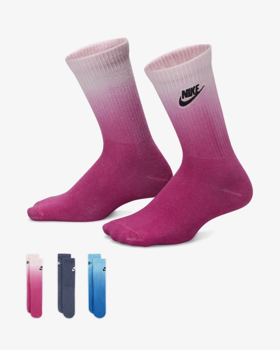 Nike Kids' Active Fuchsia Crew Socks 3-Pack for Boys & Girls