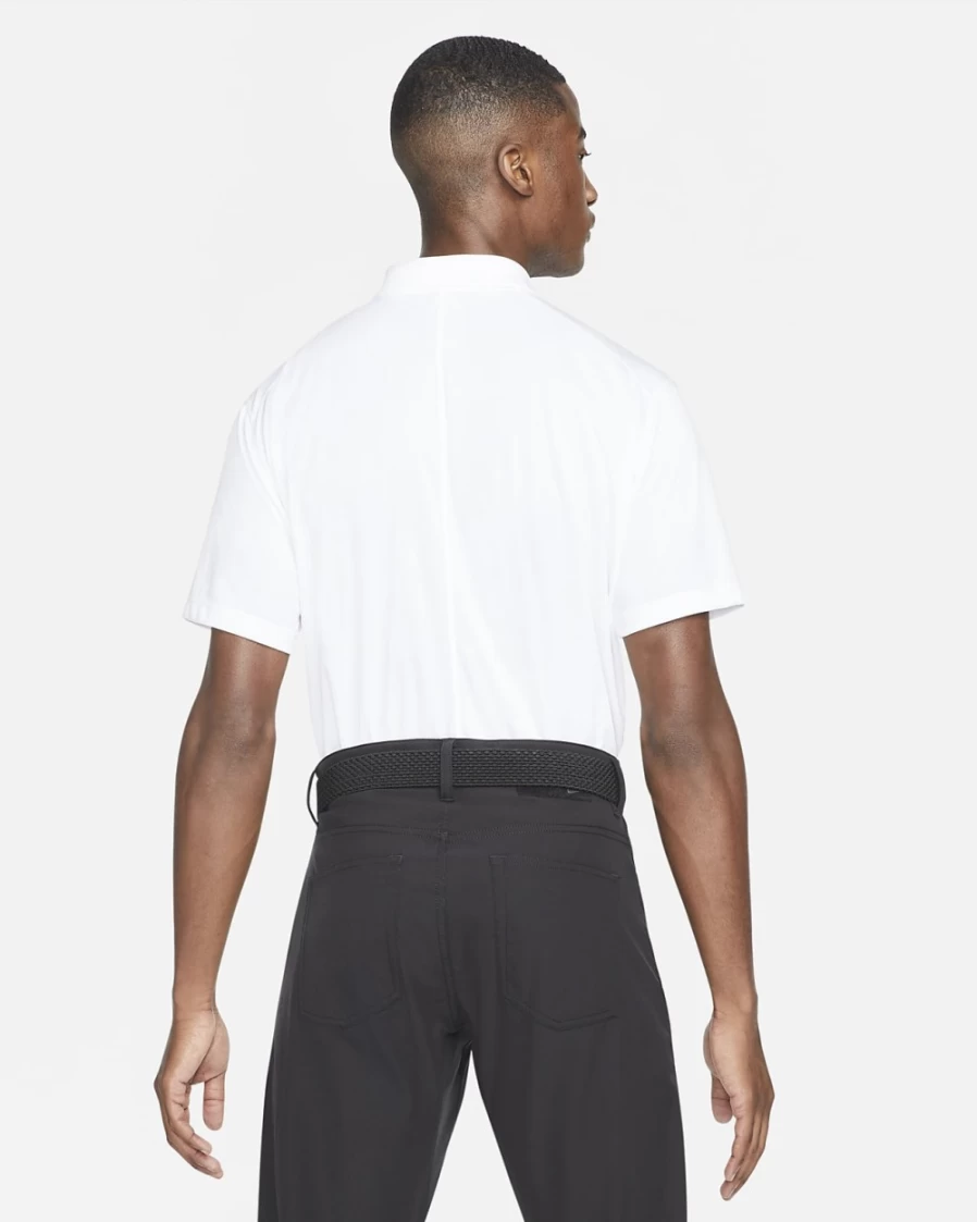 Nike Dri-FIT Victory Men's Golf Polo Shirt - White & Black Moisture-Wicking Performance Top