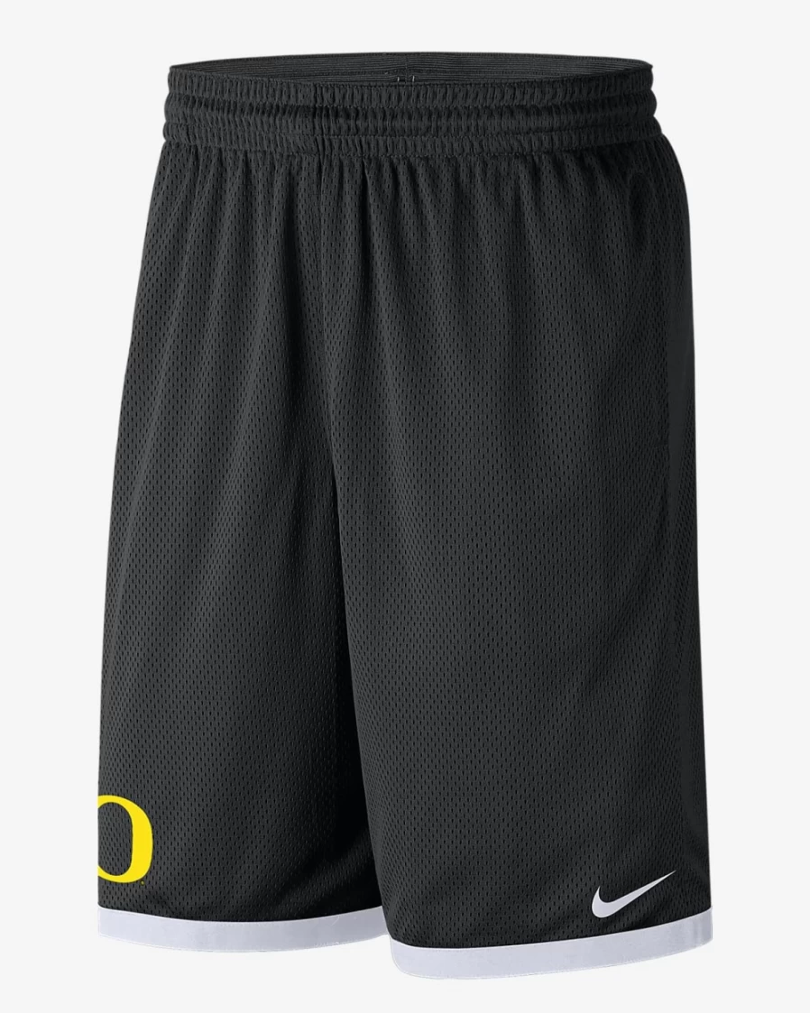 Nike Men's Oregon College Mesh Shorts - Black/White Athletic Training Shorts