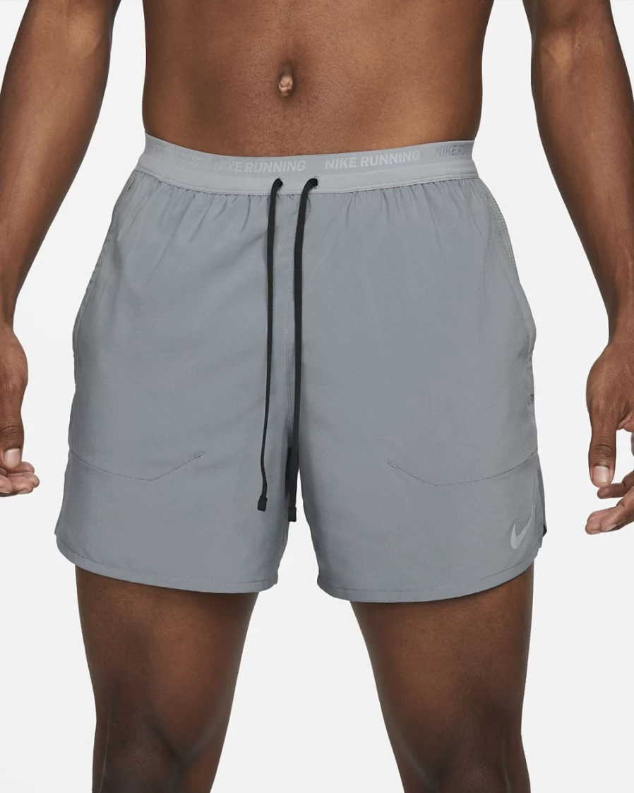 Nike Dri-FIT Stride Men's 5" Brief-Lined Running Shorts in Smoke Grey/Black