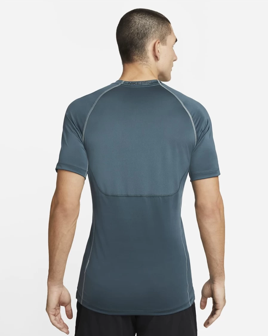 Nike Pro Dri-FIT Men's Slim Fit Short-Sleeve Top - Faded Spruce/Mica Green Moisture-Wicking Workout Shirt