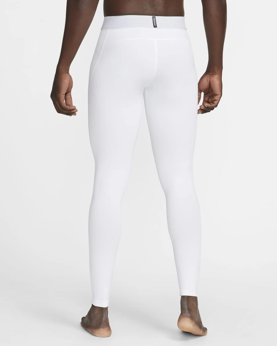 Nike Pro Warm Men's Training Tights - White/Black - Compression Workout Pants for Men