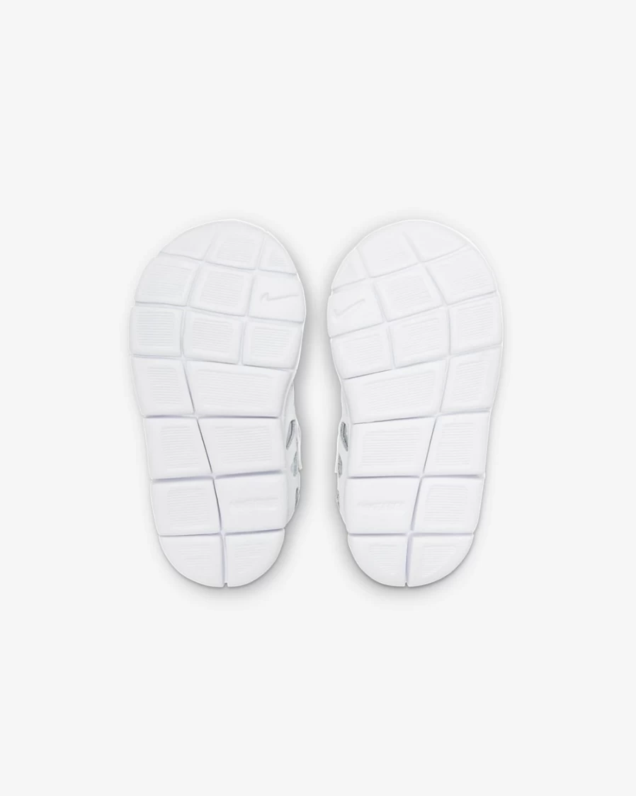 Nike Free Run 2 Baby Toddler Shoes - White Wolf Grey Black - Running Sneakers for Boys and Girls