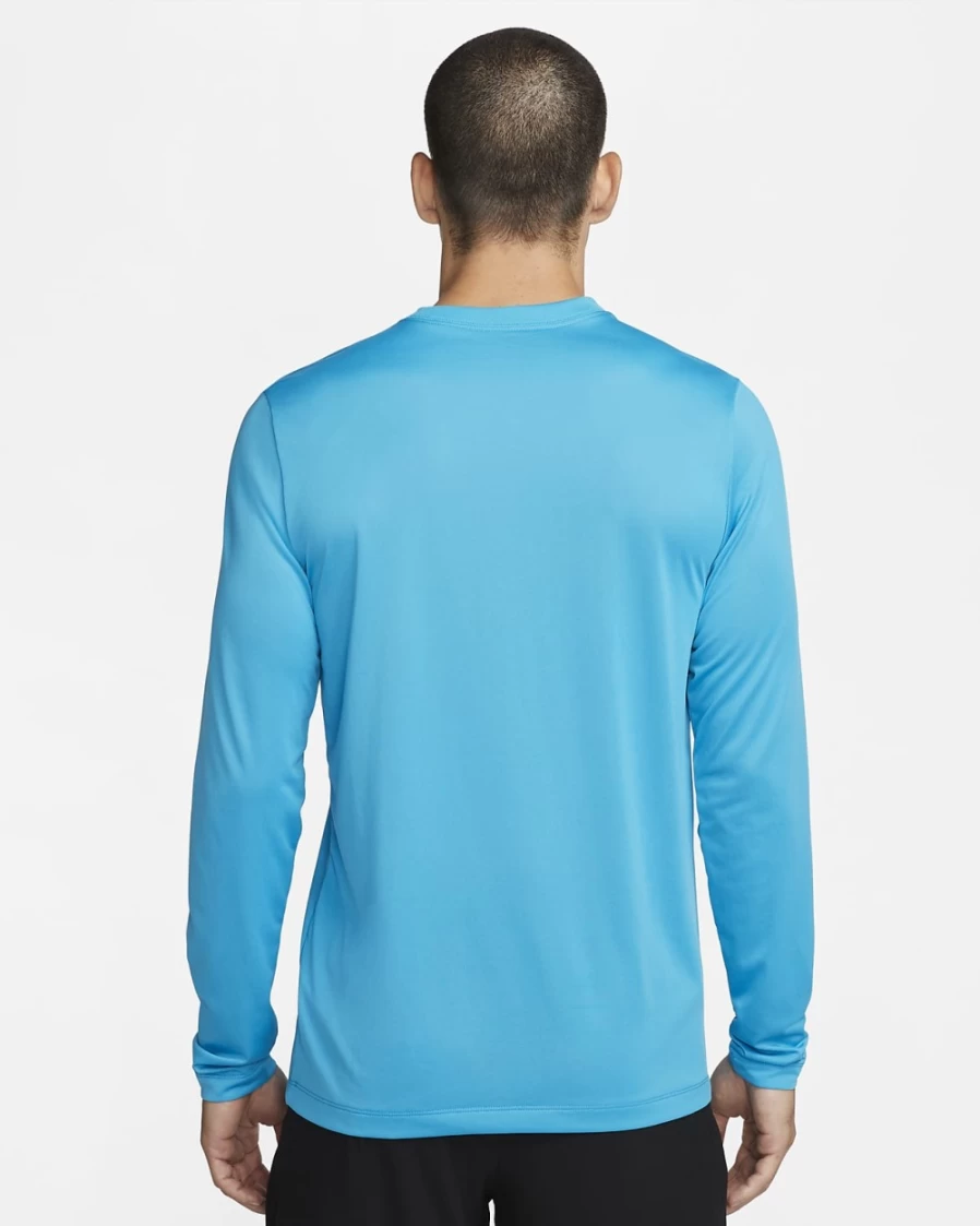 Nike Dri-FIT Legend Men's Long-Sleeve Workout Shirt - Laser Blue/Black - Moisture-Wicking Training Top