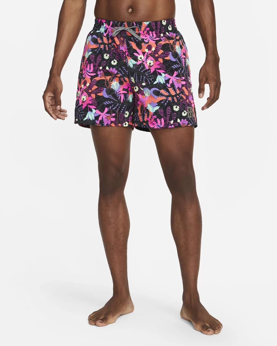 Nike Men's Black Electric Floral 5" Volley Swim Shorts