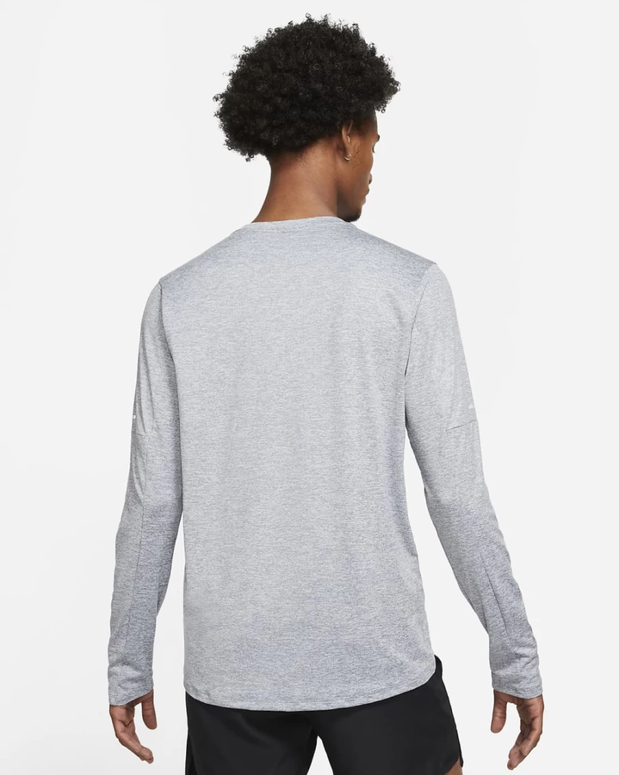 Nike Dri-FIT Element Men's Running Crew Top - Smoke Grey/Grey Fog - Moisture-Wicking Performance Shirt