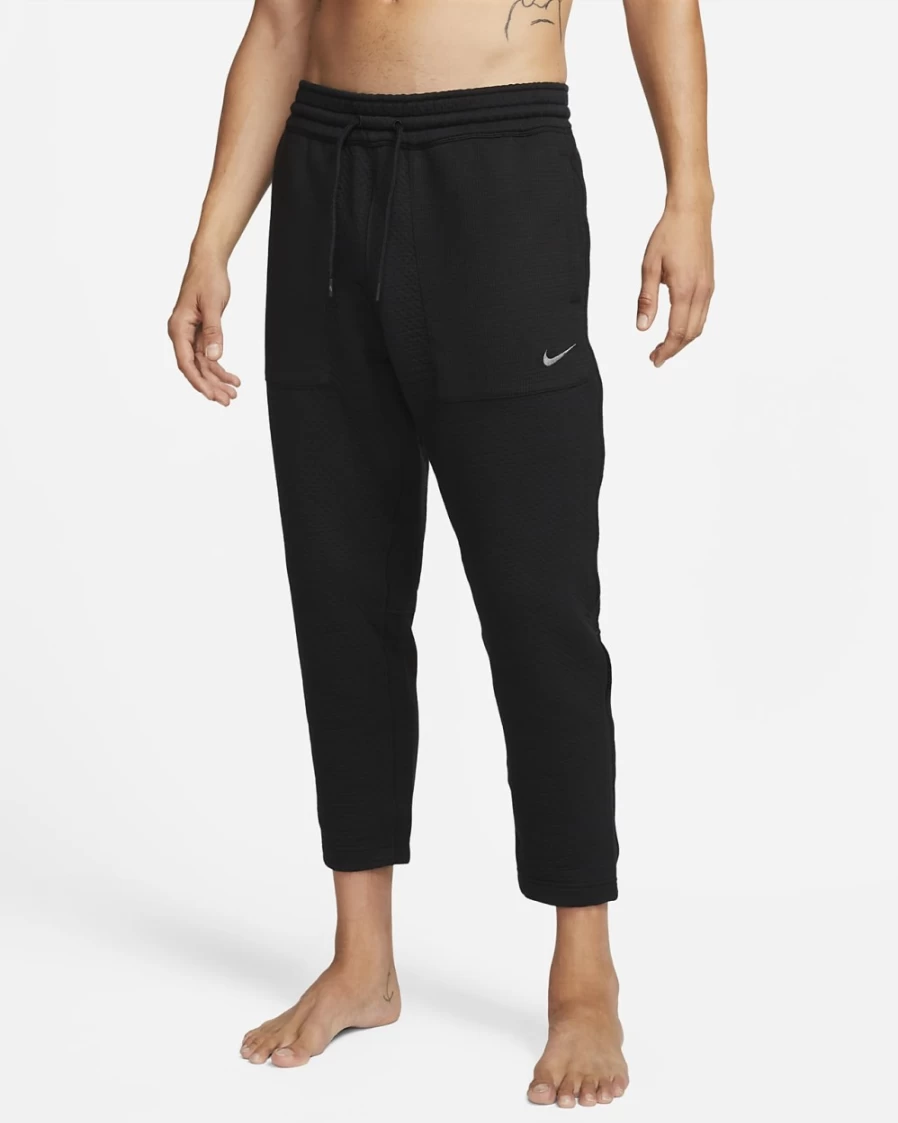 Nike Men's Yoga Pants - Black & Iron Grey Workout Bottoms for Yoga & Training