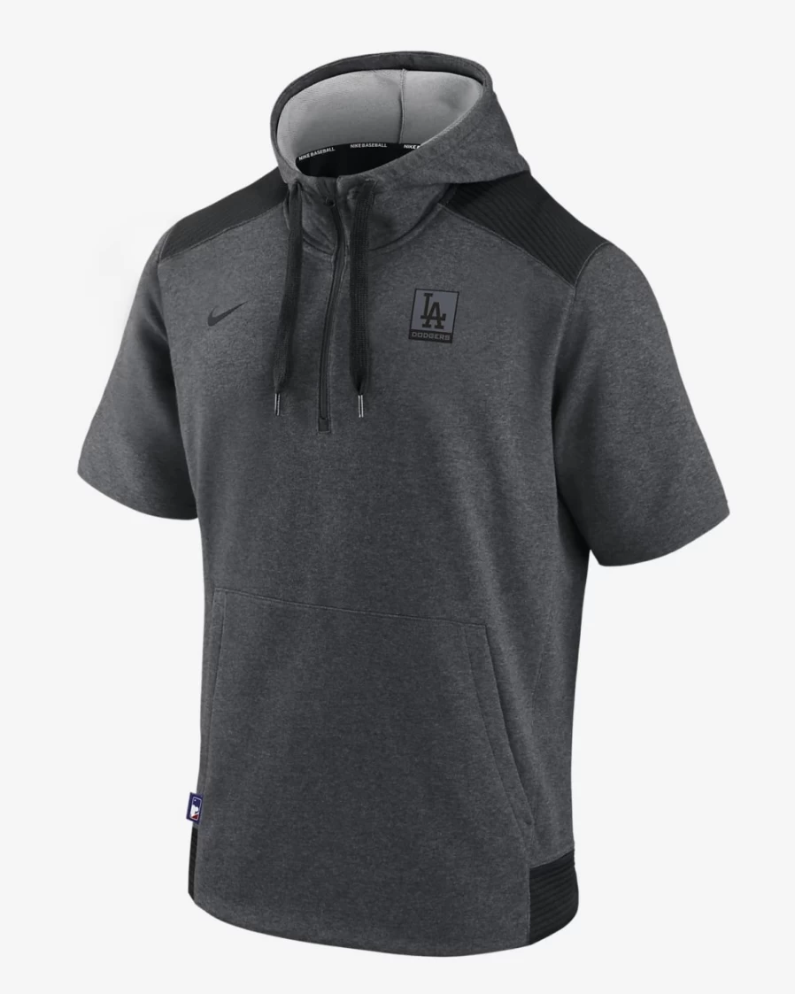 Nike Dri-FIT Flux MLB Los Angeles Dodgers Men's Grey Heather 1/4-Zip Performance Top
