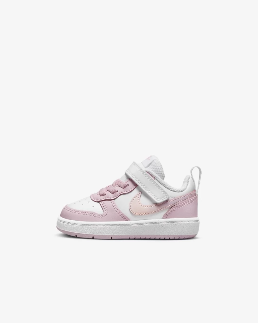Nike Court Borough Low 2 SE White Pink Foam Baby Toddler Shoes for Boys and Girls