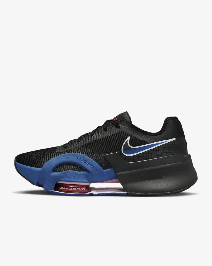 Nike Air Zoom SuperRep 3 Men's Training Shoes - Black/Old Royal/University Red/White for HIIT & Workouts
