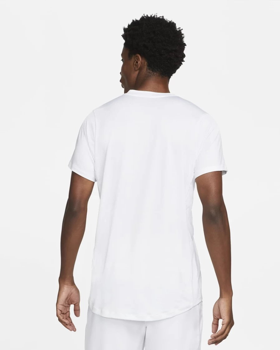 NikeCourt Dri-FIT Advantage Men's Tennis Polo Shirt - White/Black - Breathable Performance Top for Men