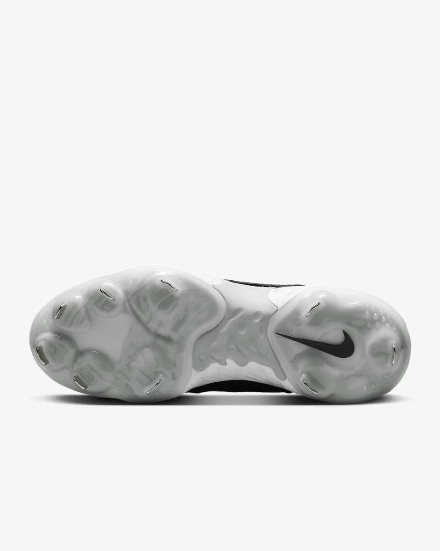Nike Alpha Huarache Elite 4 Mid Baseball Cleats for Men - Black/Dark Smoke Grey/Light Smoke Grey/White