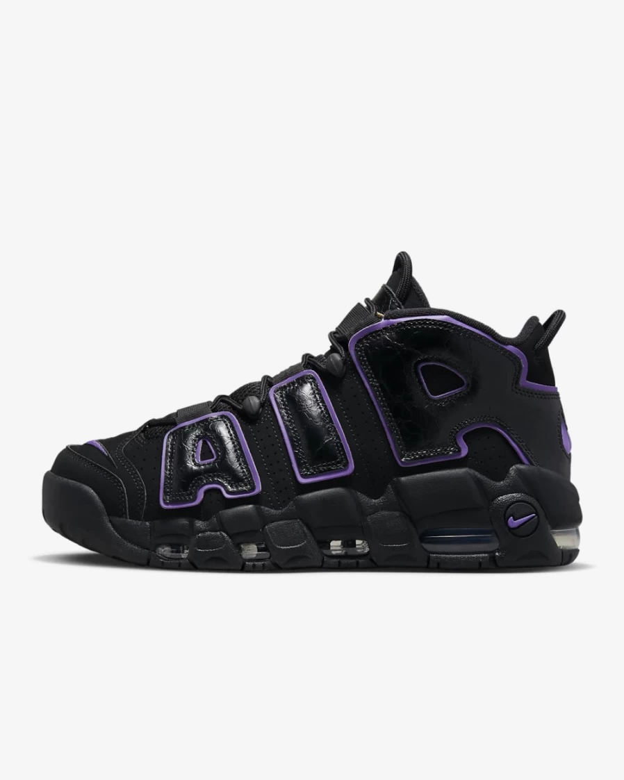Nike Air More Uptempo '96 Men's Basketball Shoes - Black/Black/Metallic Gold/Action Grape