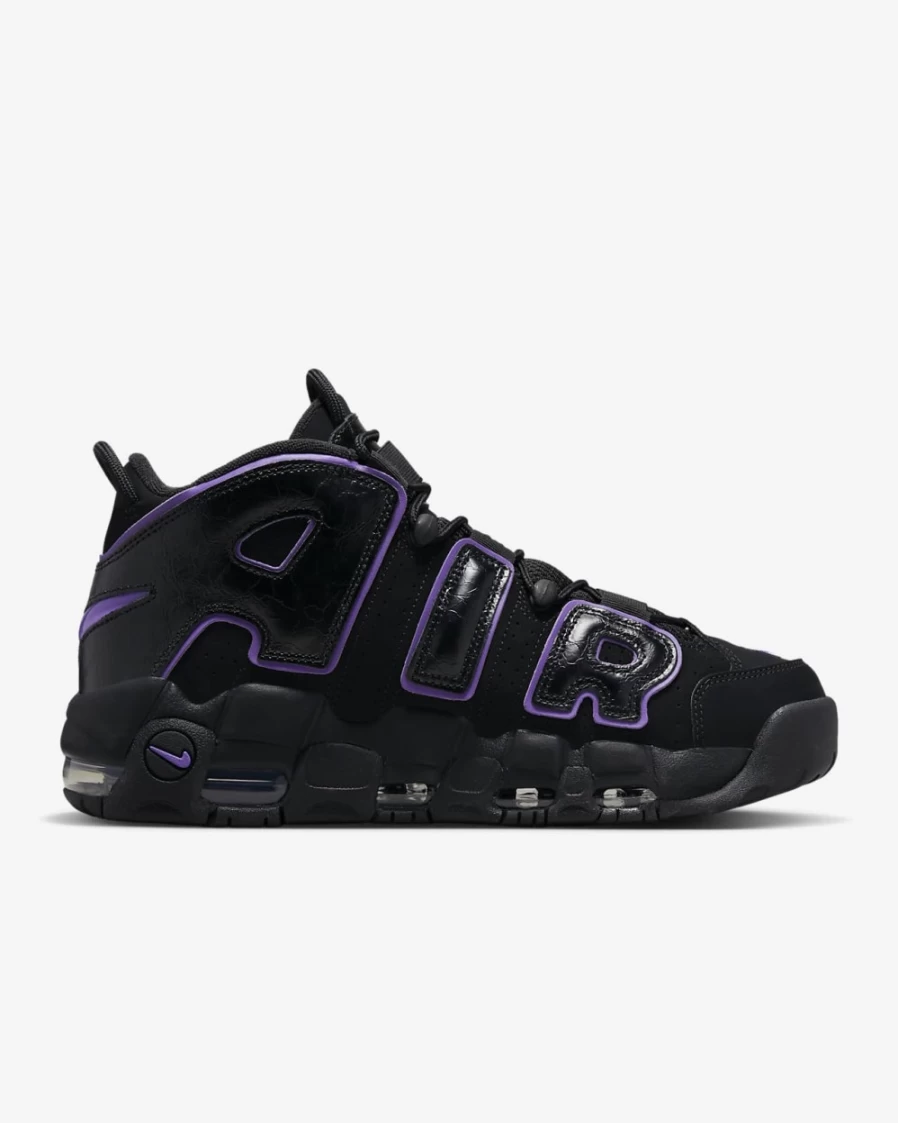 Nike Air More Uptempo '96 Men's Basketball Shoes - Black/Black/Metallic Gold/Action Grape
