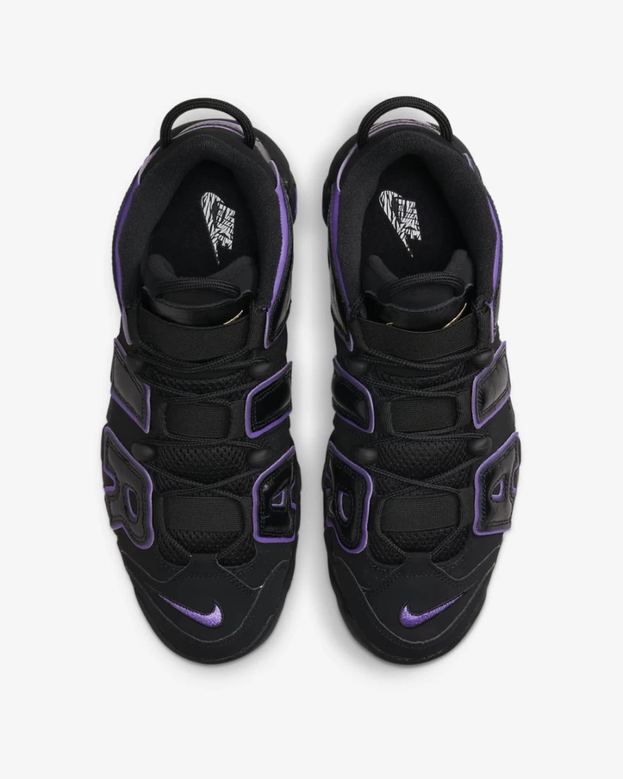 Nike Air More Uptempo '96 Men's Basketball Shoes - Black/Black/Metallic Gold/Action Grape