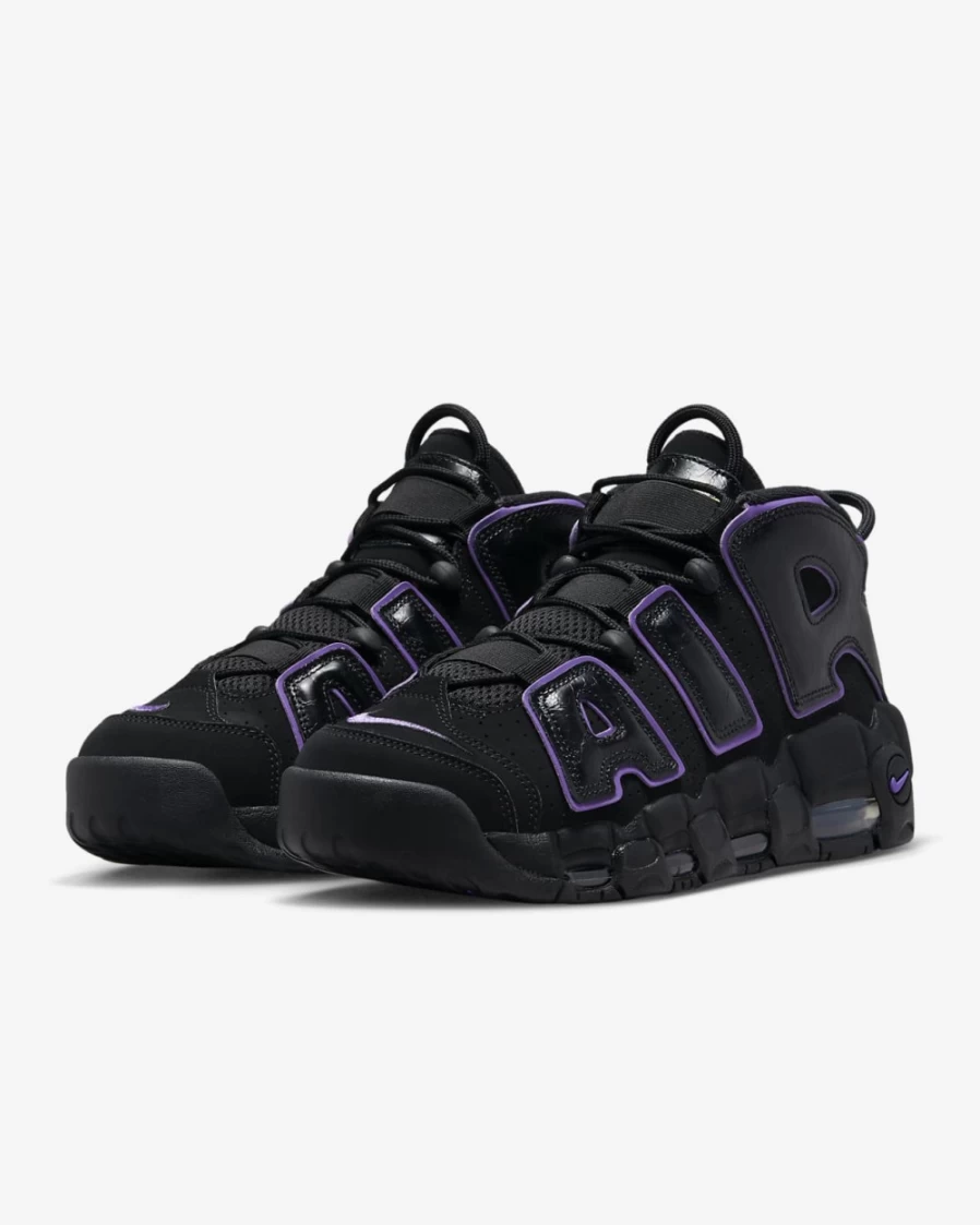 Nike Air More Uptempo '96 Men's Basketball Shoes - Black/Black/Metallic Gold/Action Grape
