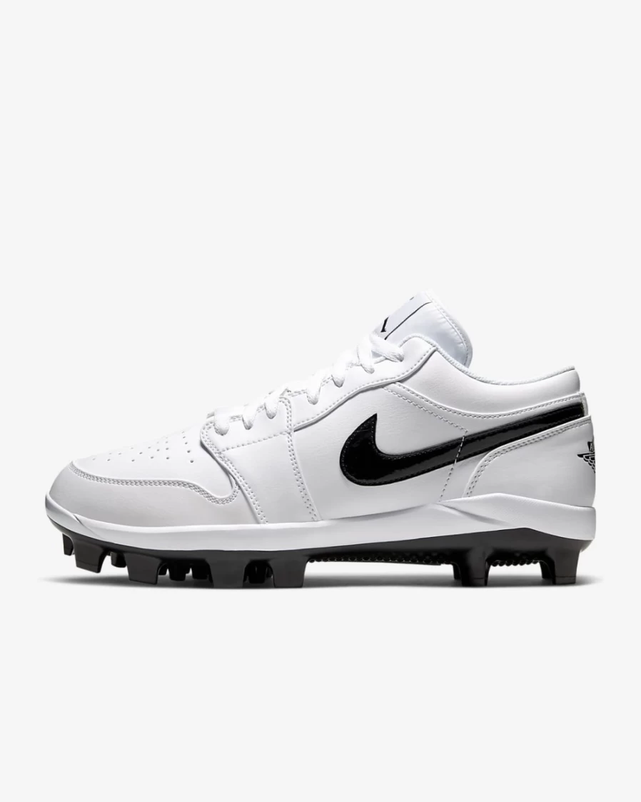 Nike Jordan 1 Retro MCS Low White Black Baseball Cleats for Men