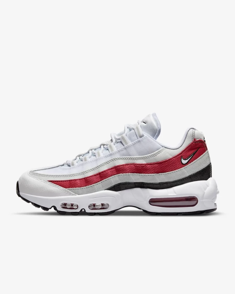 Nike Air Max 95 Men's Sneakers in Black, Varsity Red, Particle Grey & White - Running Shoes for Men