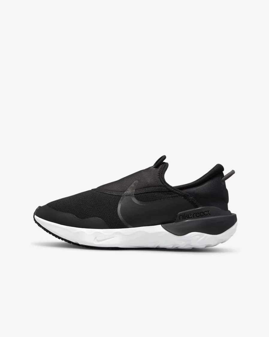 Nike Flow Big Kids' Road Running Shoes for Boys & Girls - Black/Off Noir/White/Medium Ash