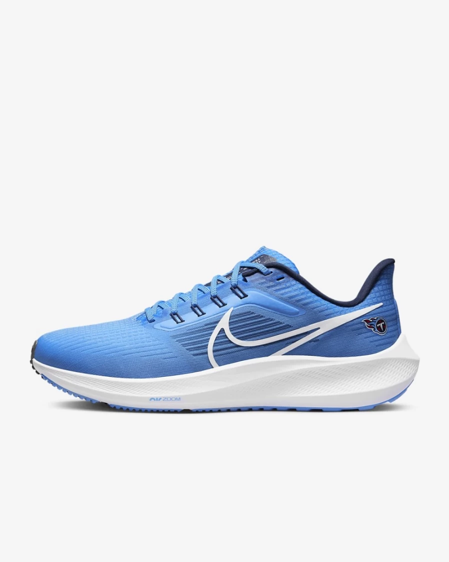Nike Pegasus 39 Men's Road Running Shoes - Tennessee Titans NFL Team Edition in Coast/College Navy/White