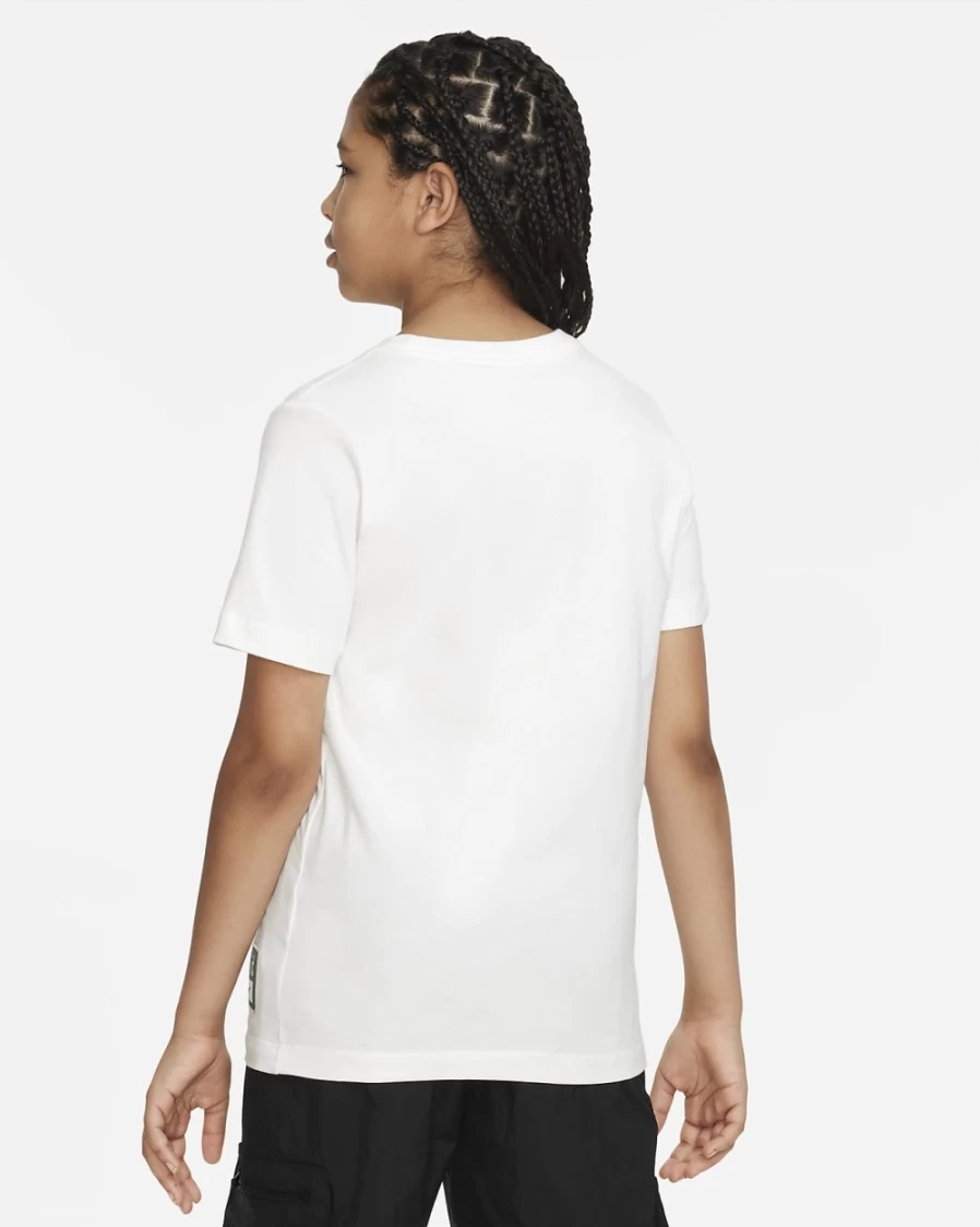 Nike Sportswear Big Kids' White T-Shirt for Boys and Girls