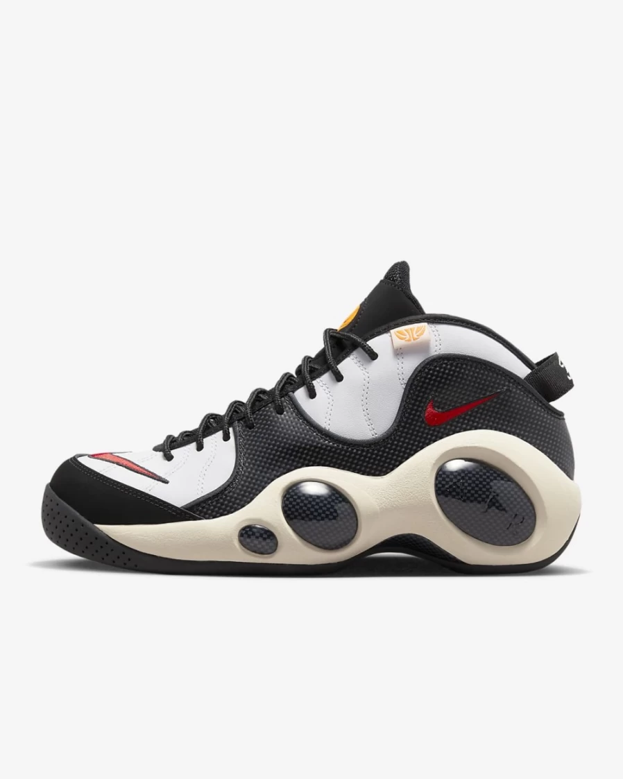 Nike Air Zoom Flight 95 Men's Basketball Shoes - White/Orange/Coconut Milk/Red Colorway