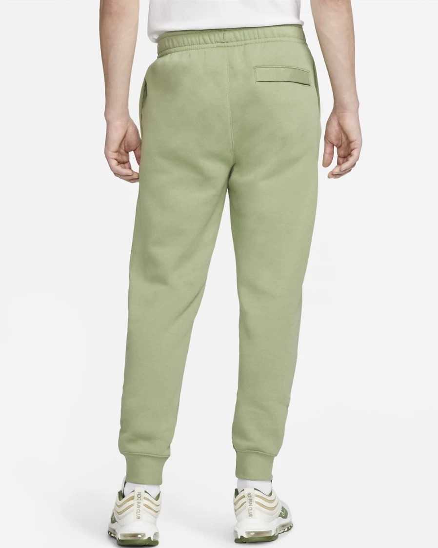 Nike Men's Sportswear Club Fleece Joggers in Oil Green & White