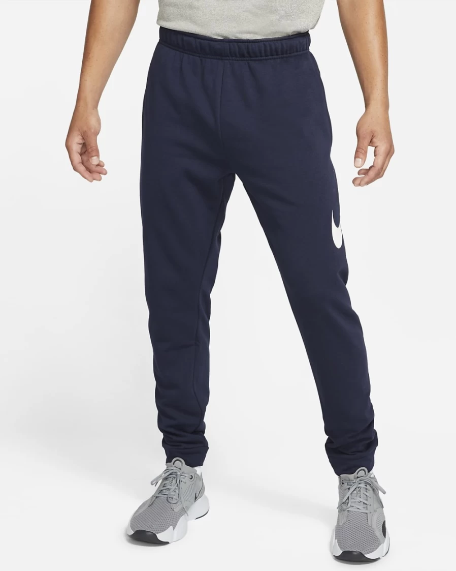 Nike Dri-FIT Men's Tapered Training Pants - Obsidian/White, Moisture-Wicking, Lightweight Workout Joggers