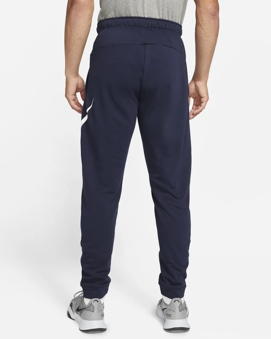 Nike Dri-FIT Men's Tapered Training Pants - Obsidian/White, Moisture-Wicking, Lightweight Workout Joggers