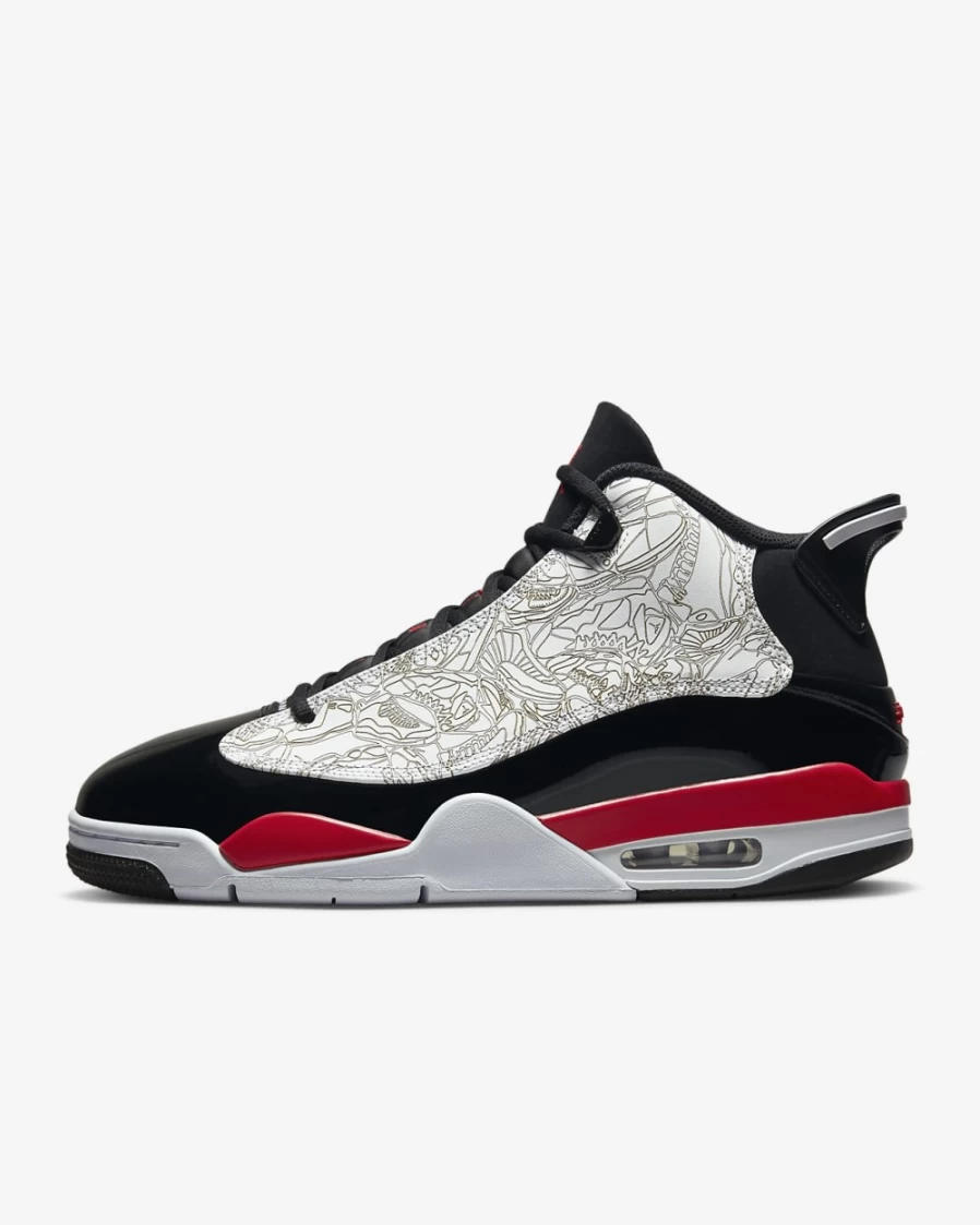 Nike Air Jordan Dub Zero Men's Basketball Shoes - White/Black/Fire Red