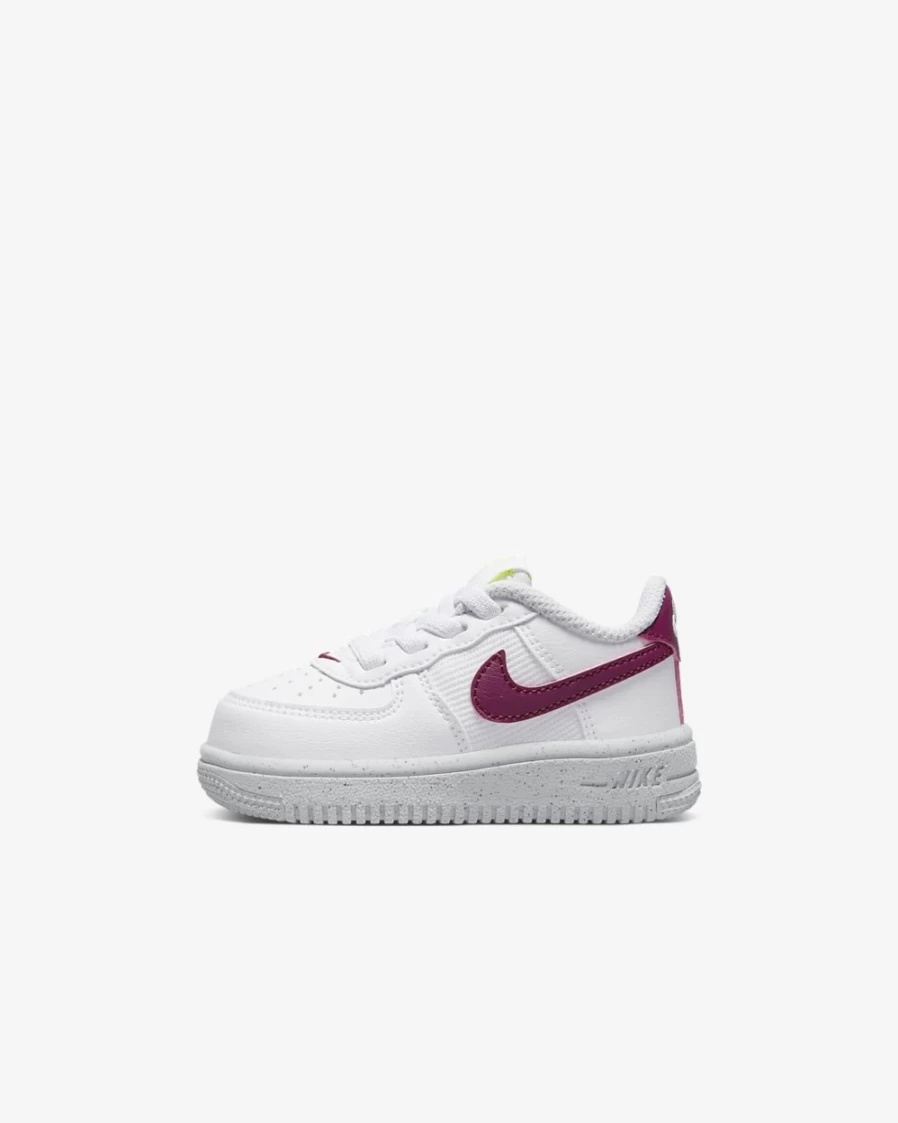 Nike Air Force 1 Crater Next Nature Toddler Shoes for Boys & Girls - White/Volt/Pure Platinum/Sangria