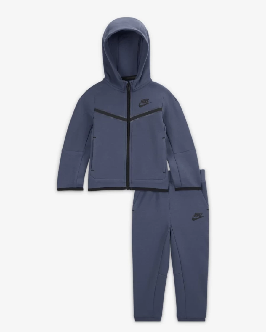 Nike Tech Fleece Baby Zip Hoodie & Pants Set - Diffused Blue, Unisex 12-24 Months