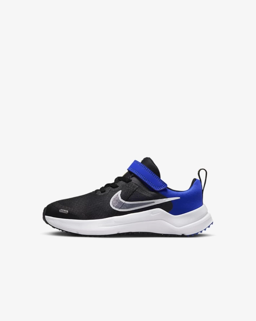 Nike Downshifter 12 Kids' Running Shoes - Black/Racer Blue/Laser Orange/White for Boys & Girls