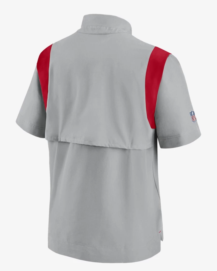 Nike Men's Kansas City Chiefs Sideline Coach Lockup Silver/Red Short-Sleeve Jacket
