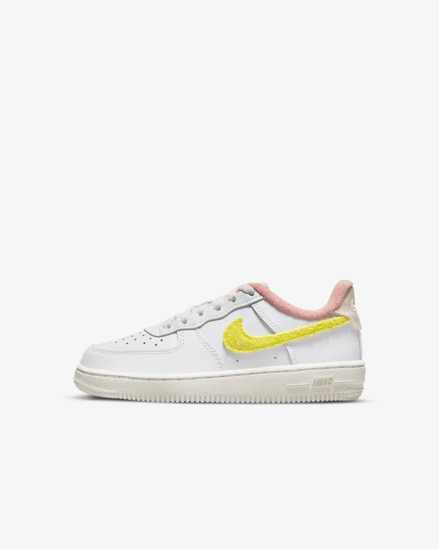 Nike Air Force 1 LV8 Kids' Shoes - White/Phantom/Pearl White/Yellow Strike - Unisex Boys & Girls Sneakers