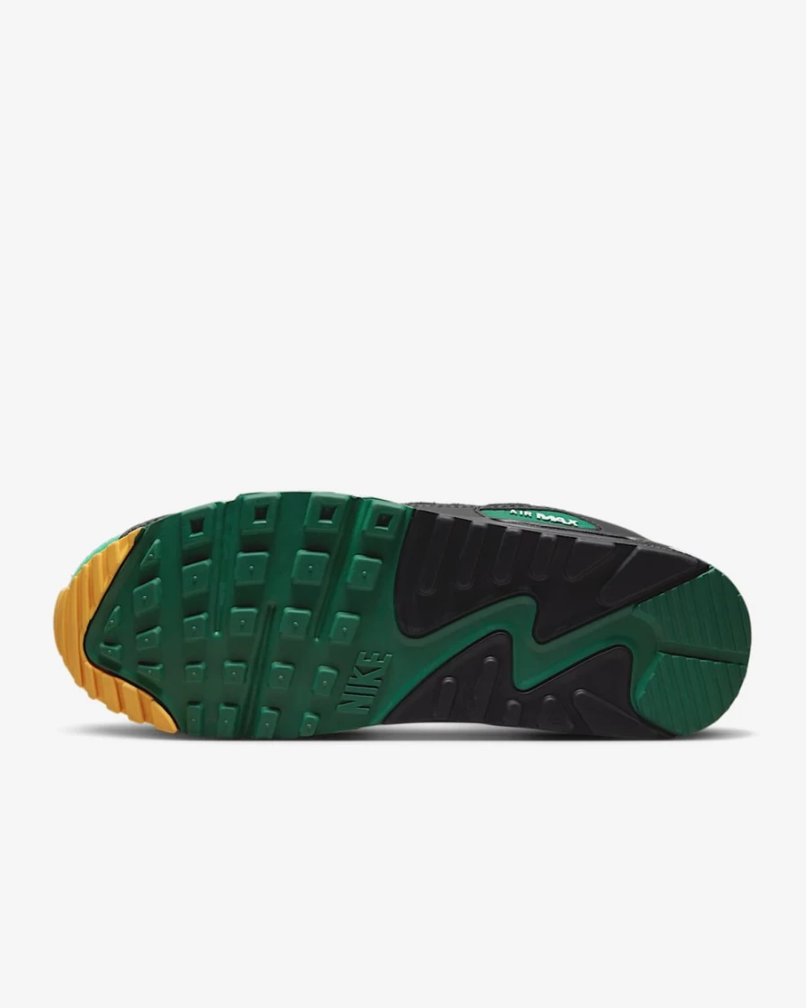 Nike Air Max 90 Men's Shoes - Pure Platinum/Gorge Green/University Gold/Black Athletic Running Sneakers for Men