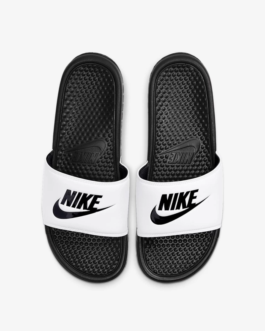 Nike Benassi JDI Men's Slides - White/Black/Black Athletic Sandals for Men