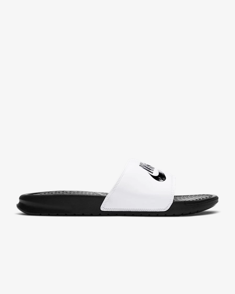 Nike Benassi JDI Men's Slides - White/Black/Black Athletic Sandals for Men
