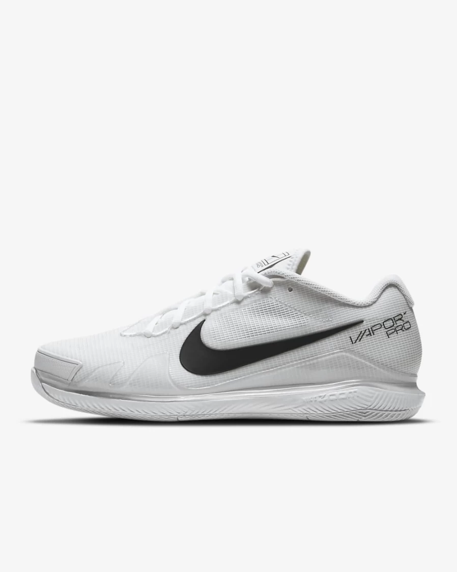 NikeCourt Air Zoom Vapor Pro Men's Tennis Shoes - White/Black - Hard Court Performance
