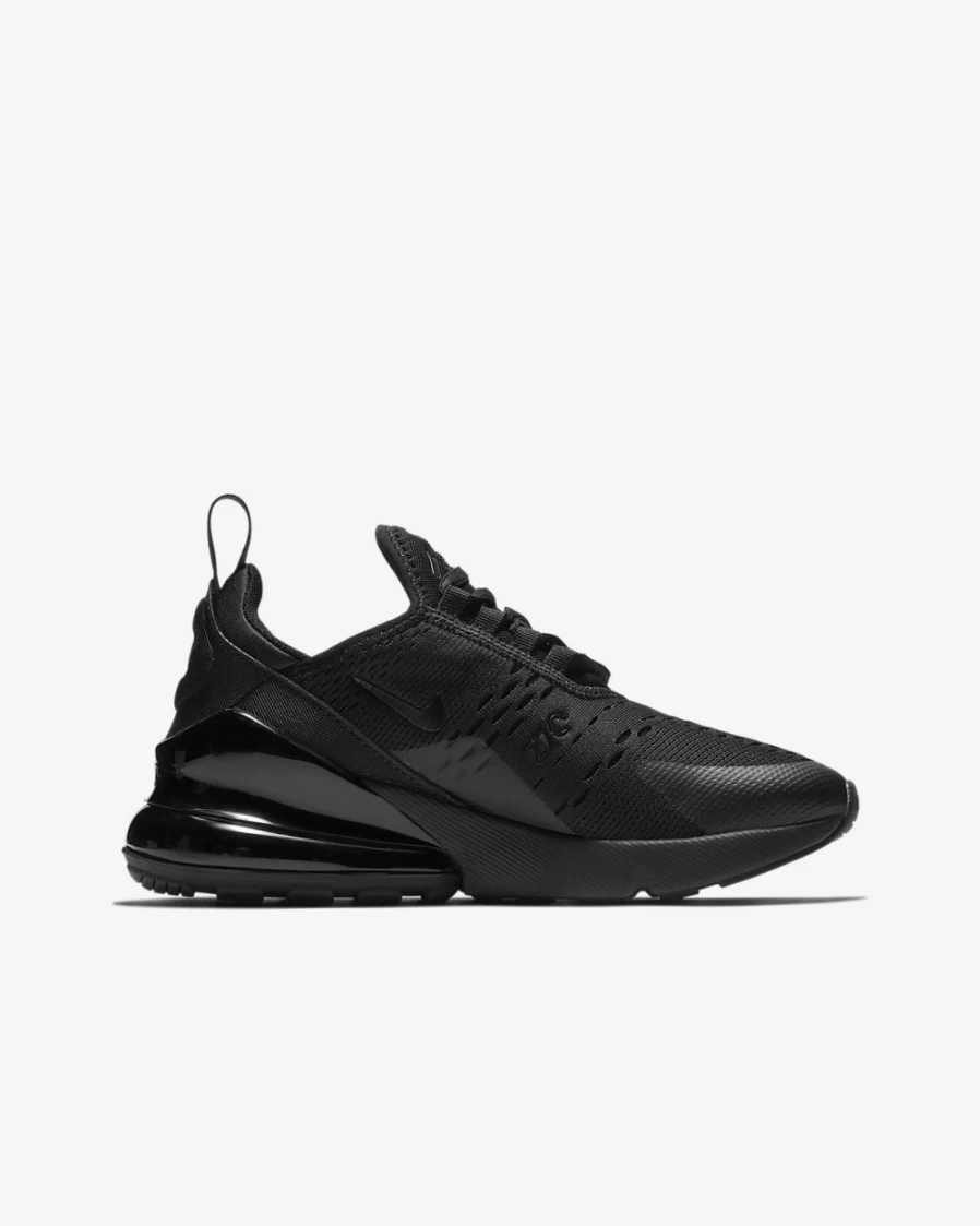 Nike Air Max 270 Big Kids' Sneakers - Black/Black - Unisex Boys & Girls Running Shoes