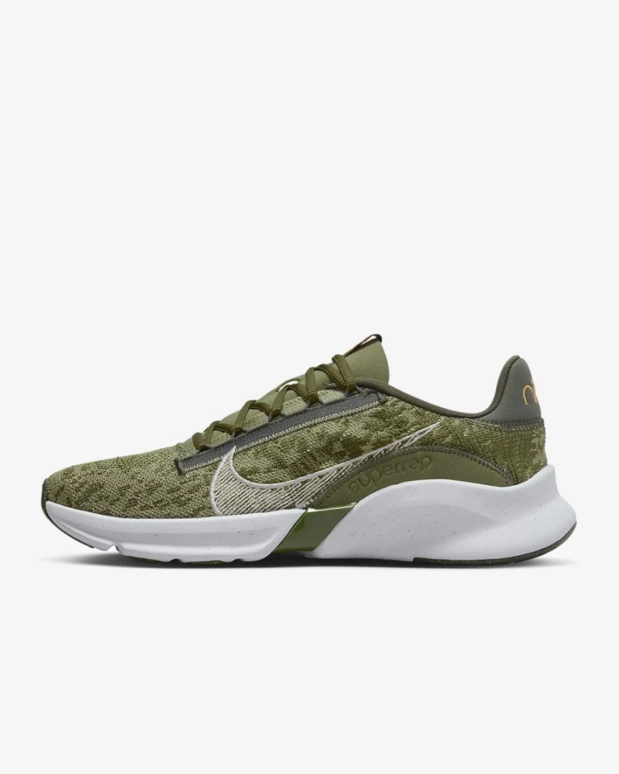Nike SuperRep Go 3 Next Nature Flyknit Men's Training Shoes - Rough Green/Alligator/White/Light Bone