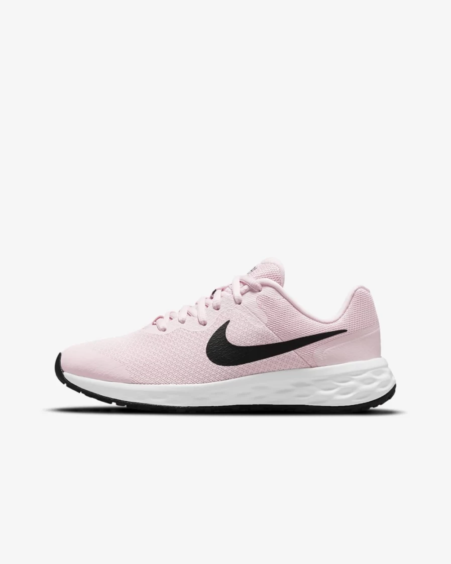 Nike Revolution 6 Big Kids' Road Running Shoes for Boys & Girls - Pink Foam/Black
