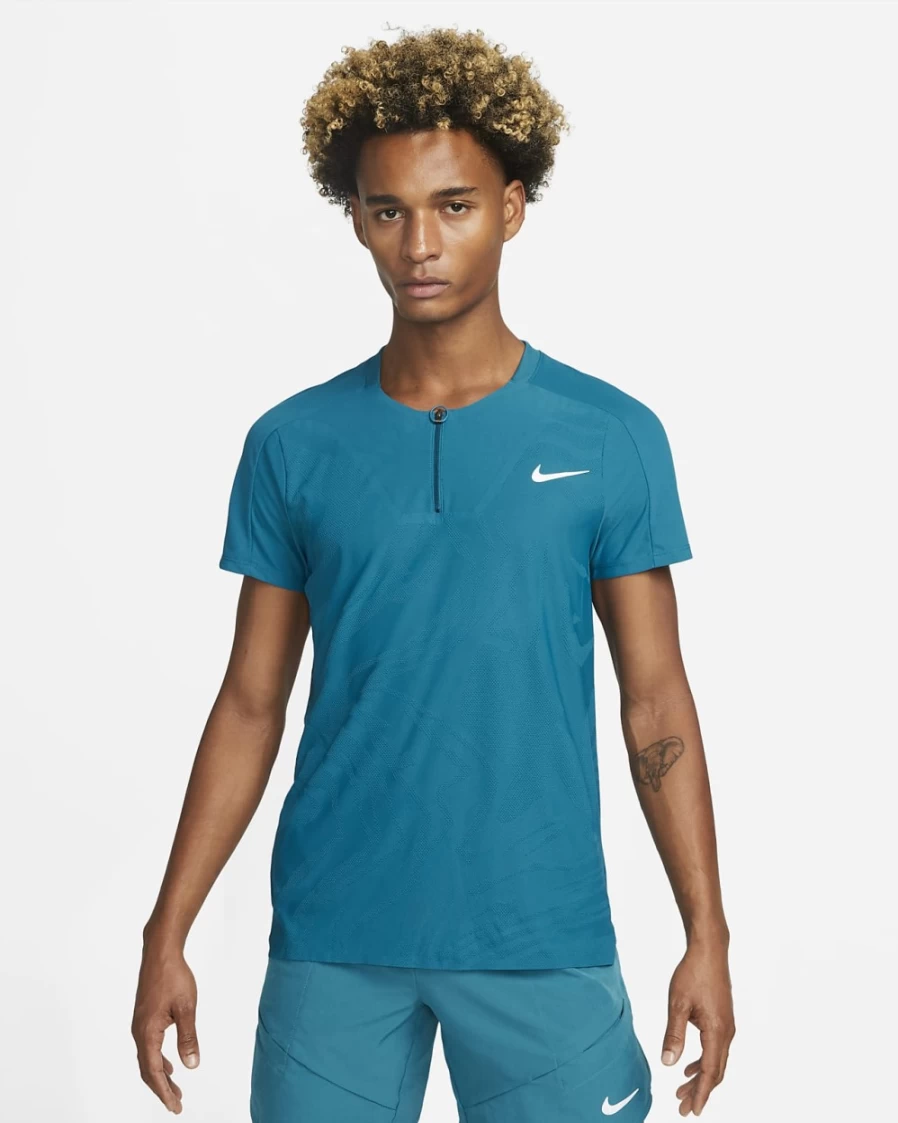 NikeCourt Dri-FIT ADV Slam Men's Tennis Polo Shirt - Green Abyss/White, Moisture-Wicking Performance Top for Men