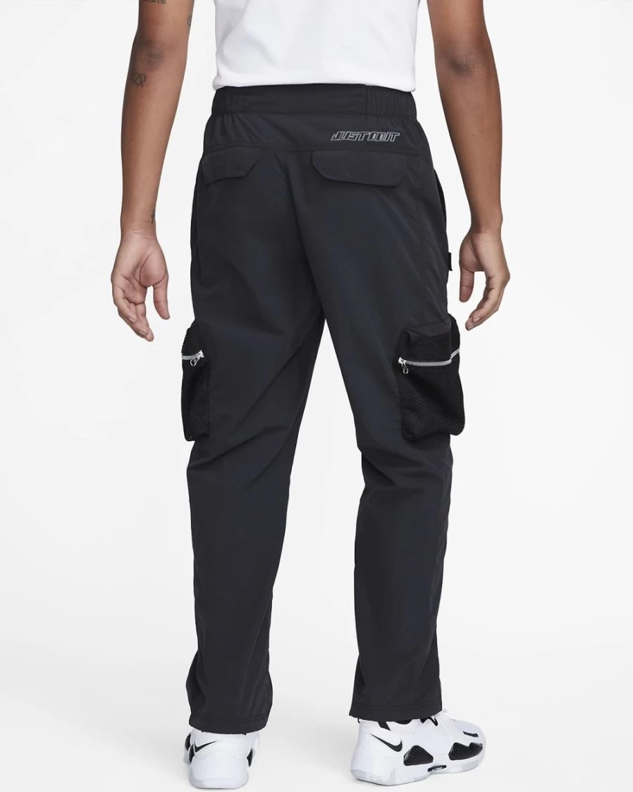 Nike Men's Black/White Premium Basketball Cargo Pants - Athletic Training & Streetwear
