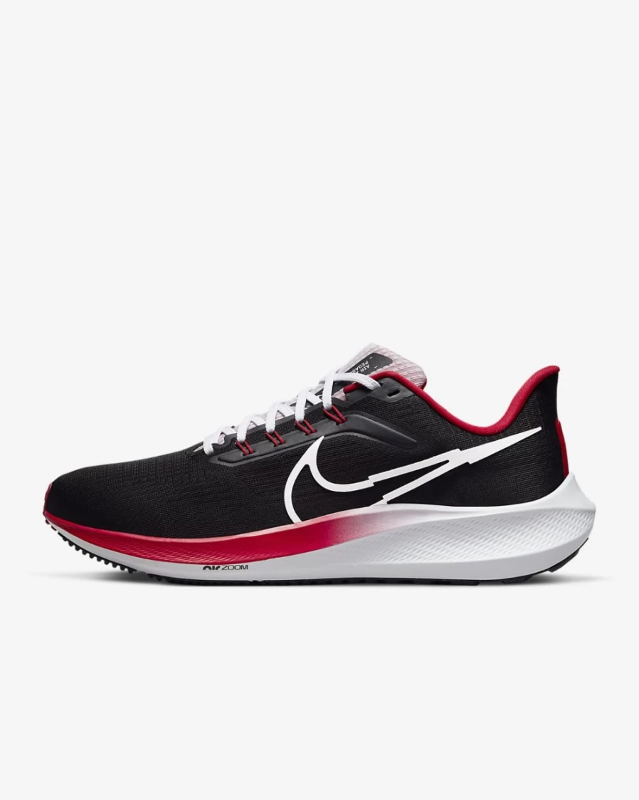 Nike Pegasus 39 Bowerman Track Club Men's Road Running Shoes - Black/Gym Red/White for Training & Racing