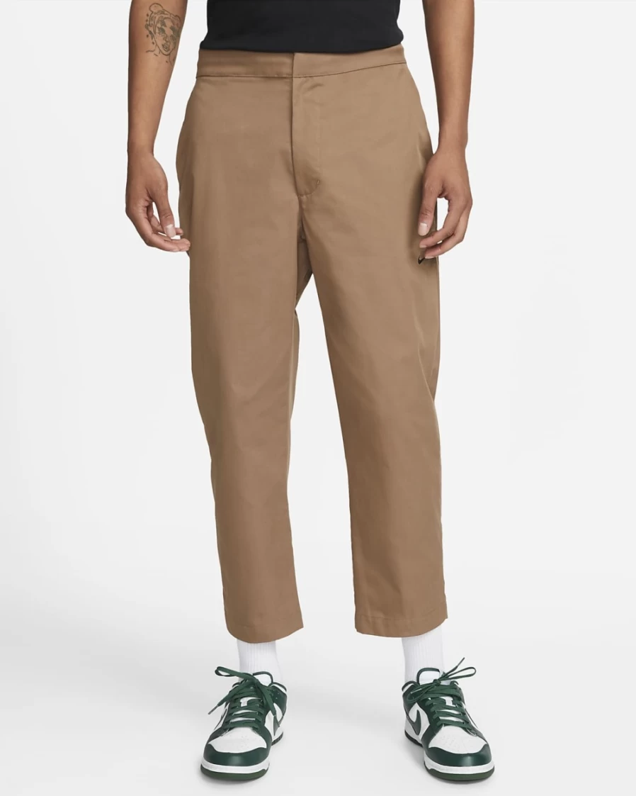Nike Men's Cropped Pants - Sportswear Style Essentials in Archaeo Brown/Sail/Ice Silver